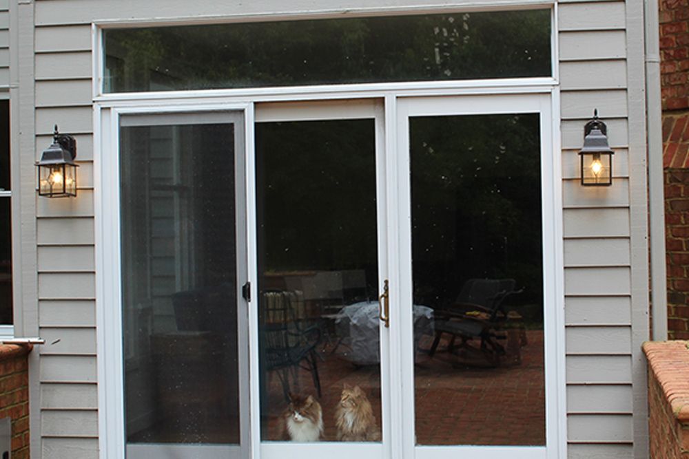 old sliding glass door