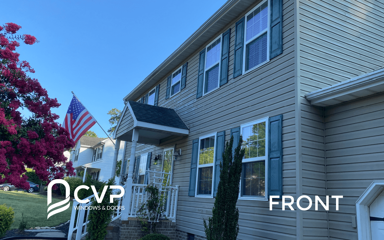 Front of home window installation in Hunters Ridge neighborhood