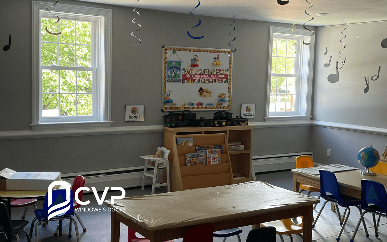 Replacement windows in Gloucester Church classroom