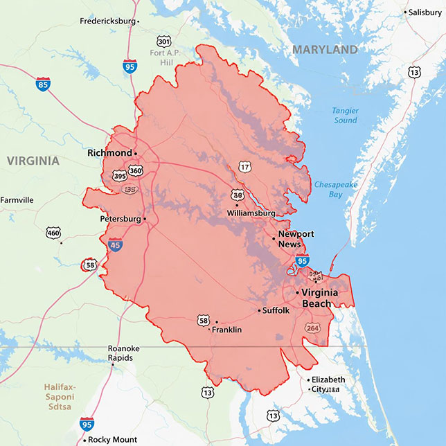 CVP windows & doors local service areas map